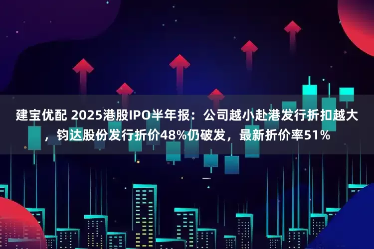 建宝优配 2025港股IPO半年报：公司越小赴港发行折扣越大，钧达股份发行折价48%仍破发，最新折价率51%